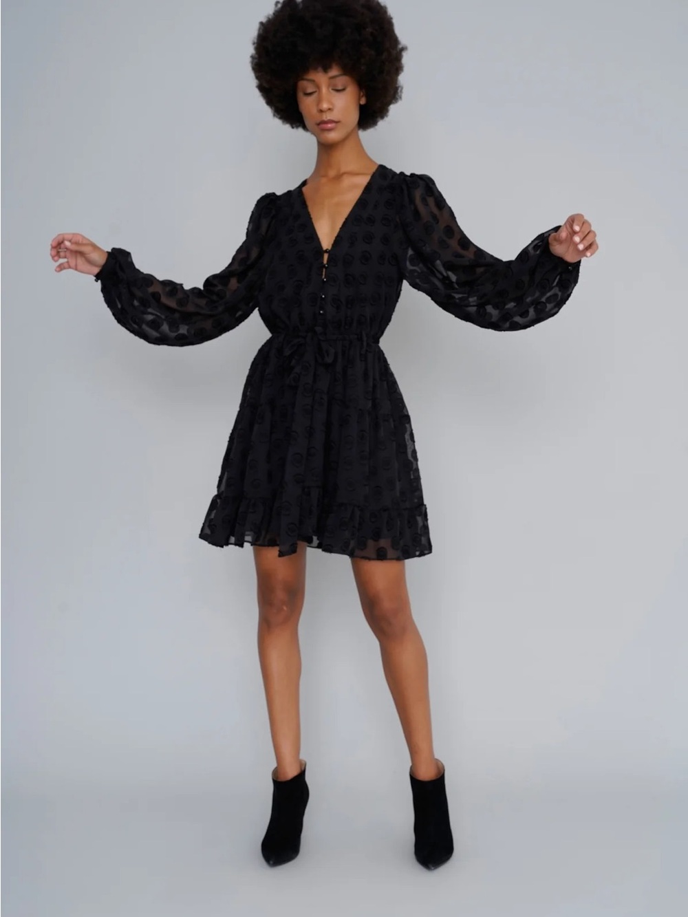 LE SUPERBE dee dee dress in jett black